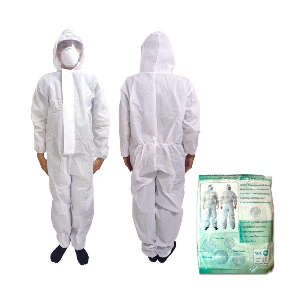 ชุด PPE ชุด Personal Protective Equipment - สะท้อนละอองน้ำที่อาจมีเชื้อ ...